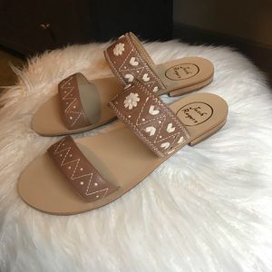 NEW Jack Rogers Boho Brown Leather Sandals